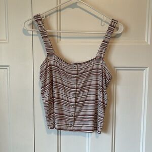 American Eagle Soft and Sexy Striped Ribbed Tank Size Large